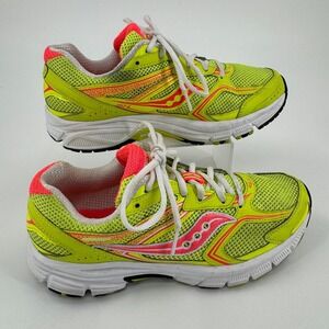 Saucony Grid Cohesion Shoes WOMENS Yellow Orange Lace Up Athletic Sneakers 9